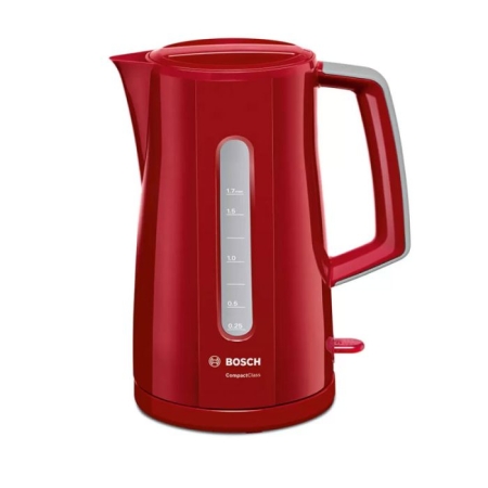 BOUILLOIRE SANS FIL BOSCH 2400W 1.7L ROUGE (TWK3A014)