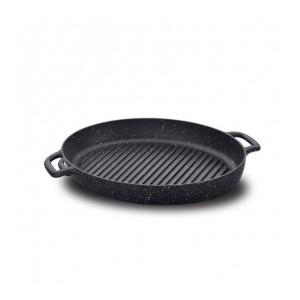 POELE GRILL KORKMAZ OVAL NOIR (A1374)