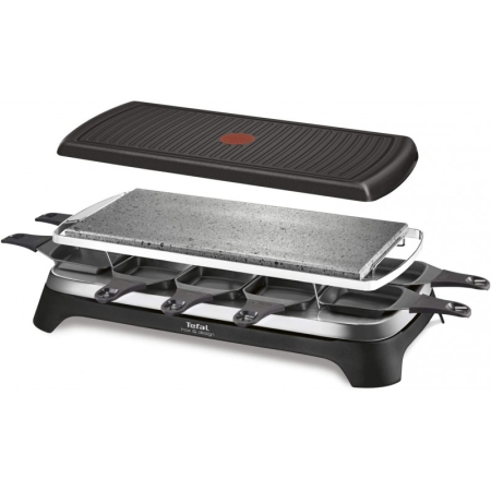 RACLETTE PIERRADE TEFAL 3 EN 1 POUR 10 PERSONNES NOIR INOX 1350W (RE45A812)