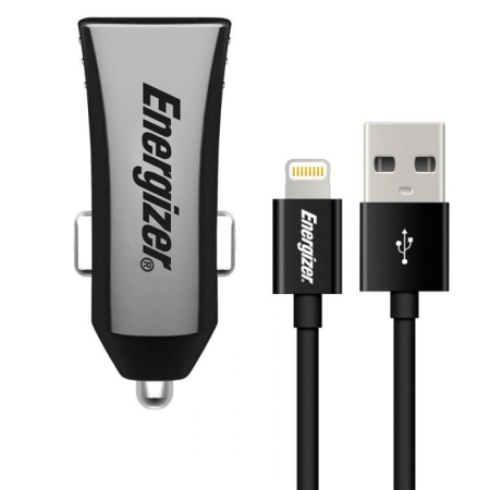 CHARGEUR ENERGIZER 2USB + LIGHTNING CÂBLE (DCK2CULI3)