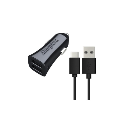 CHARGEUR ENERGIZER 2USB + CÂBLE USB TYPE-C (DCA2CUC23)