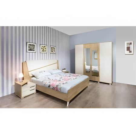 CHAMBRE ADULTE AMBIANCE SOTUFAB 4 PORTES LIT 190X160CM DENVER/BEIGE