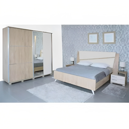 CHAMBRE ADULTE AMBIANCE SOTUFAB 2 PORTES COULISSANTES LIT 190X160CM DENVER/BEIGE