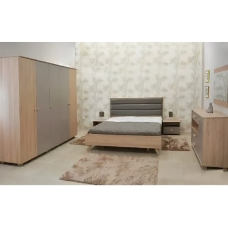 CHAMBRE ADULTE GALA 5 PORTES LIT 190X160CM OLMO GRIS MINÉRAL (CHA35OL/GR002)