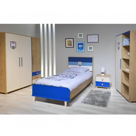 CHAMBRE JUNIOR CAMPUS SOTUFAB 3 PORTES LIT 120X190CM AMAZONA /BLEU