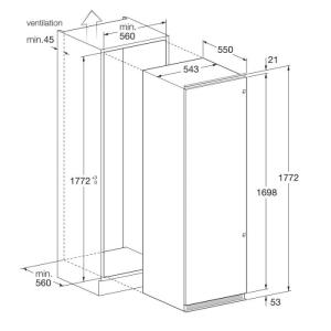 CONGÉLATEUR VERTICAL ENCASTRABLE FOCUS 220 LITRES NOFROST (FILO.3100)