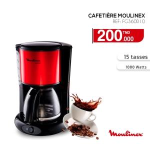 CAFETIÈRE MOULINEX SUBITO 15 TASSES ROUGE ET NOIR (FG360D10)