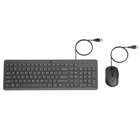 ENSEMBLE CLAVIER + SOURIS HP 150 FILAIRE AZERTY NOIR (240J7AA)