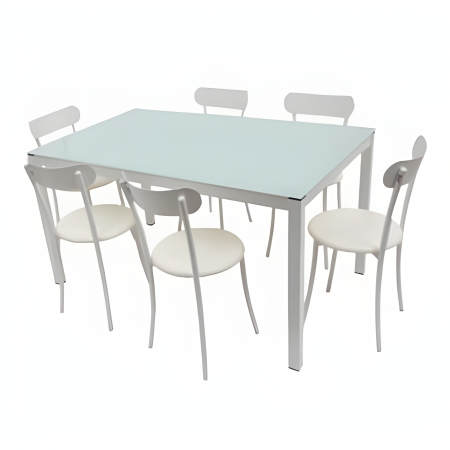 PACK SALLE A MANGER TABLE SERENA + 6 CHAISES SPOT (PACK04V)