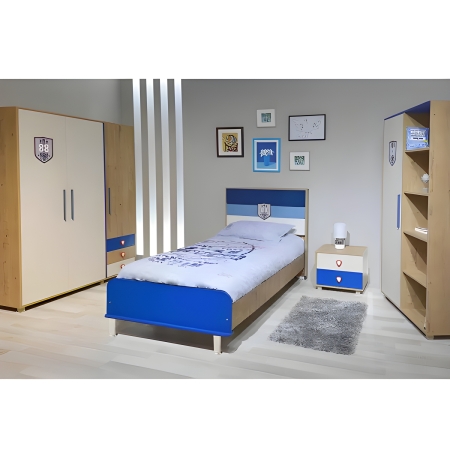 CHAMBRE ENFANT CAMPUS SOTUFAB 3 PORTES LIT 190X90CM AMAZONA /BLEU (CHE29OC/BL000)