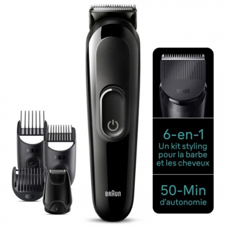 TONDEUSE MULTIFONCTION 6EN1 BRAUN RECHARGEABLE NOIR (MGK3410)