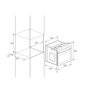 FOUR ENCASTRABLE FOCUS VENTILÉ 60CM INOX (F.721X)