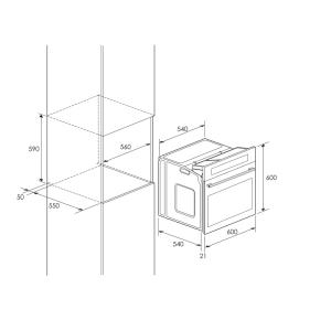 FOUR ENCASTRABLE FOCUS LINE MULTIFONCTION 58 LITRES NOIR (SOFT.66)